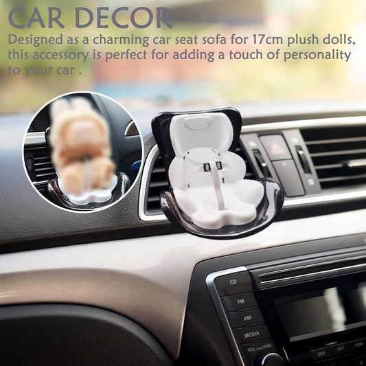 LABUBU Air Vent Clip Design Doll Car Seat, for 17cm Plush Dolls Pink ABS Material Easy Install Accessories for LABUBU Fans Collectors