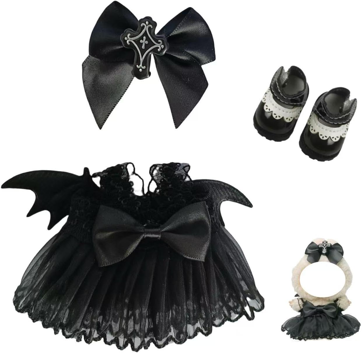 2025 Halloween Clothes for Labubu, Cute Outfit for 17cm Labubu Clothes, Premium Halloween Costume for Dolls Outfit Halloween Doll Clothes Pumpkin Outfit Accessories for Labubu Gift or Display (#A)