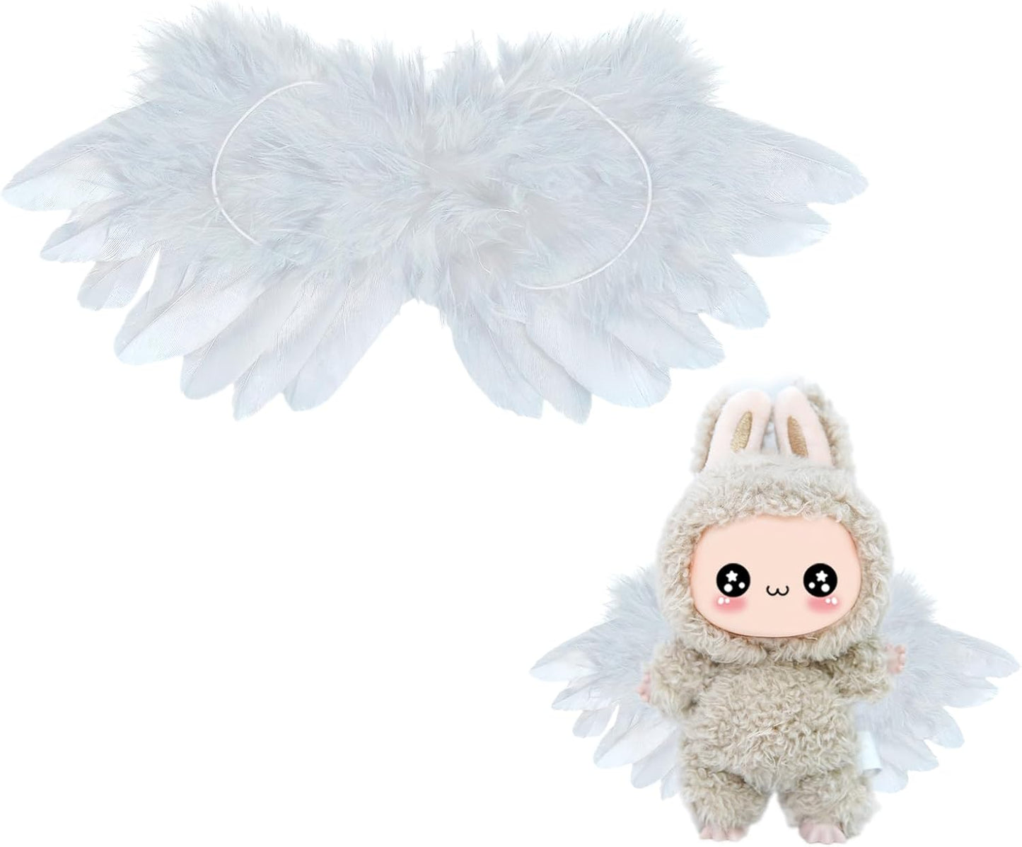 Labobo Wings of Whimsy 17cm Labobo Clothes Set, Macarons Dolls Accessories Suit, Cute Clothes for Macarons Dolls Dress up Unique Style (Black)