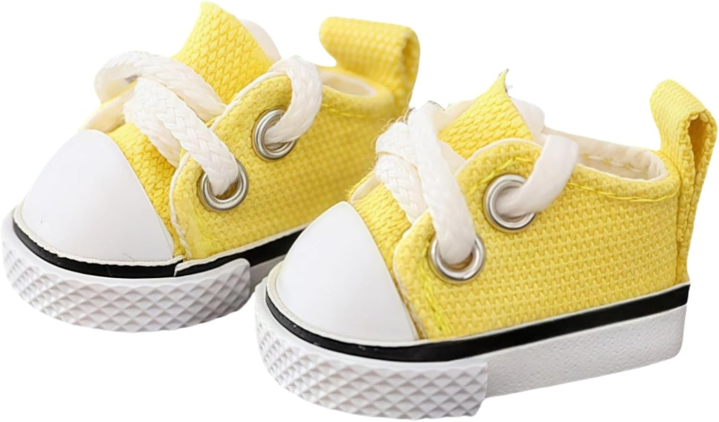 17cm Doll Shoes (No Doll), Mini Shoes Replacement, Cute Kawaii Fashion Shoes for 6.7inch Doll Suit, Shoes & Clothes Accessories for 1st/2nd/3rd Gen Doll Play & Display White