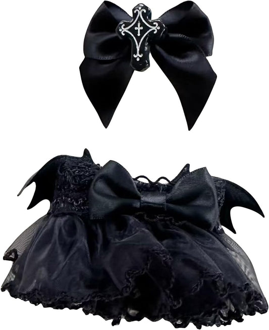 Cute Halloween Costumes for La-bu-bu, Outfit for Doll, Costumes Compatible with Dolls, Personality Adorable Dolls Clothes Accessories (No Doll), DIY Kids Gifts (Black)