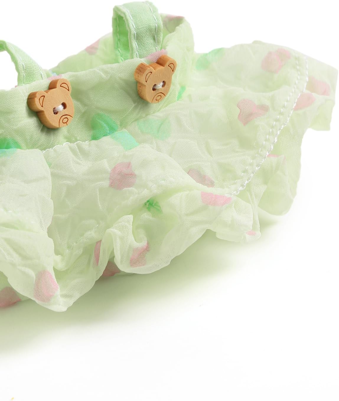 Doll Clothes(No Doll),Cute Kawaii Style for 17cm Dolls Accessories Floral Dress & Sun Hat Set Green