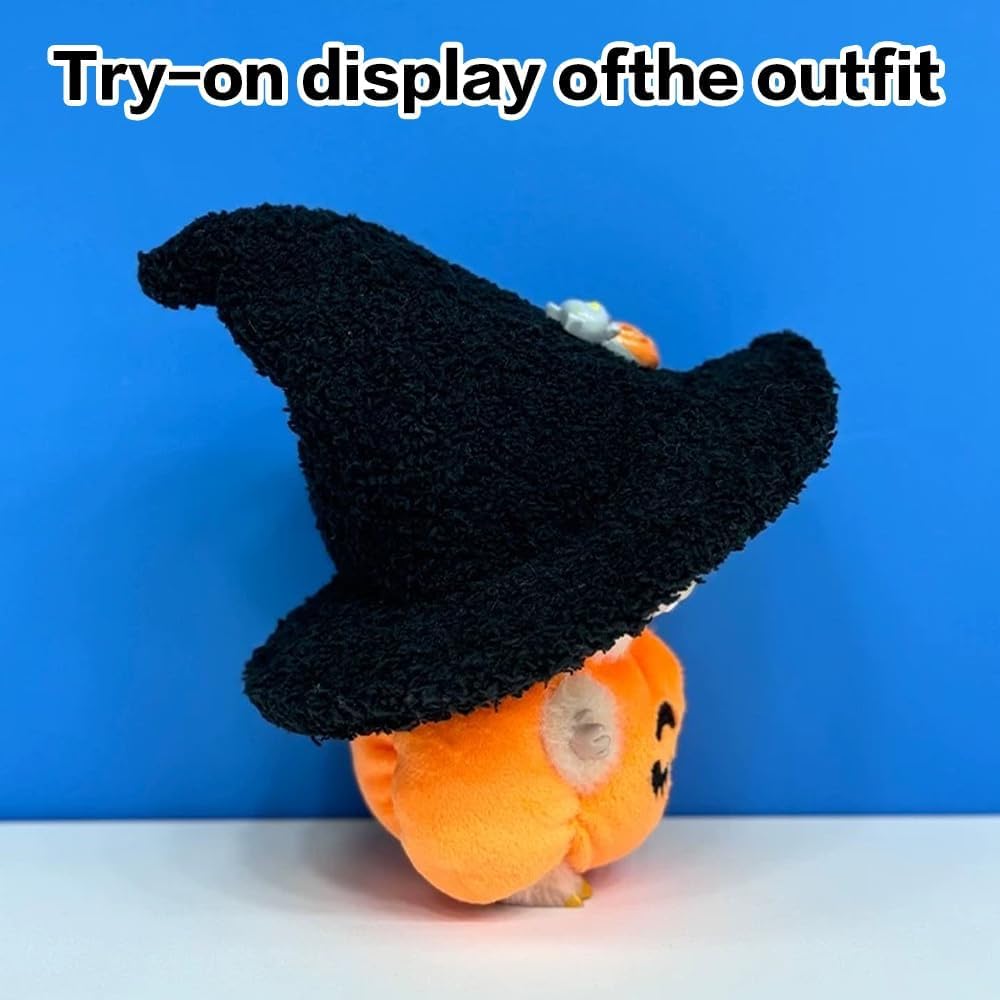 2025 Halloween Clothes for Labubu, Cute Outfit for 17cm Labubu Clothes, Premium Halloween Costume for Dolls Outfit Halloween Doll Clothes Pumpkin Outfit Accessories for Labubu Gift or Display (#A)