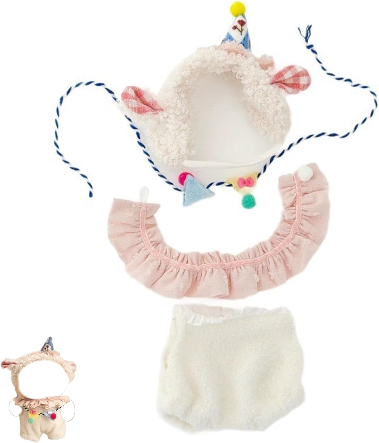 Clothes for 17cm Labubu Halloween Clothes, Cute Outfit and Hat for Labubu Dresses, Fashion Handmade Accessories for Labubu Doll (Pumpkin)