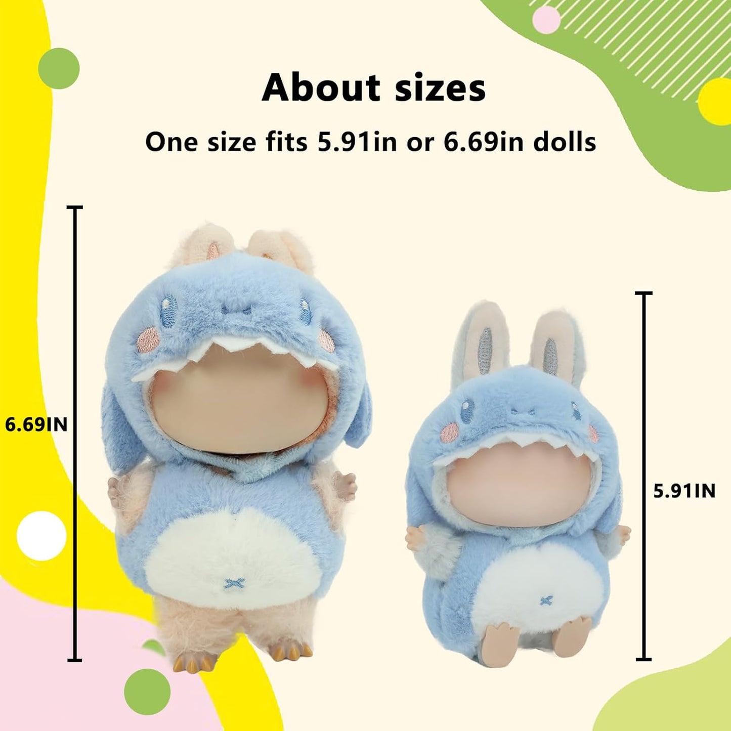 LABUBU Clothes for Doll 17cm Accessories Suit Cute Clothes for Doll Dress up Animal Style Outfits (NO Doll)（Monkey）