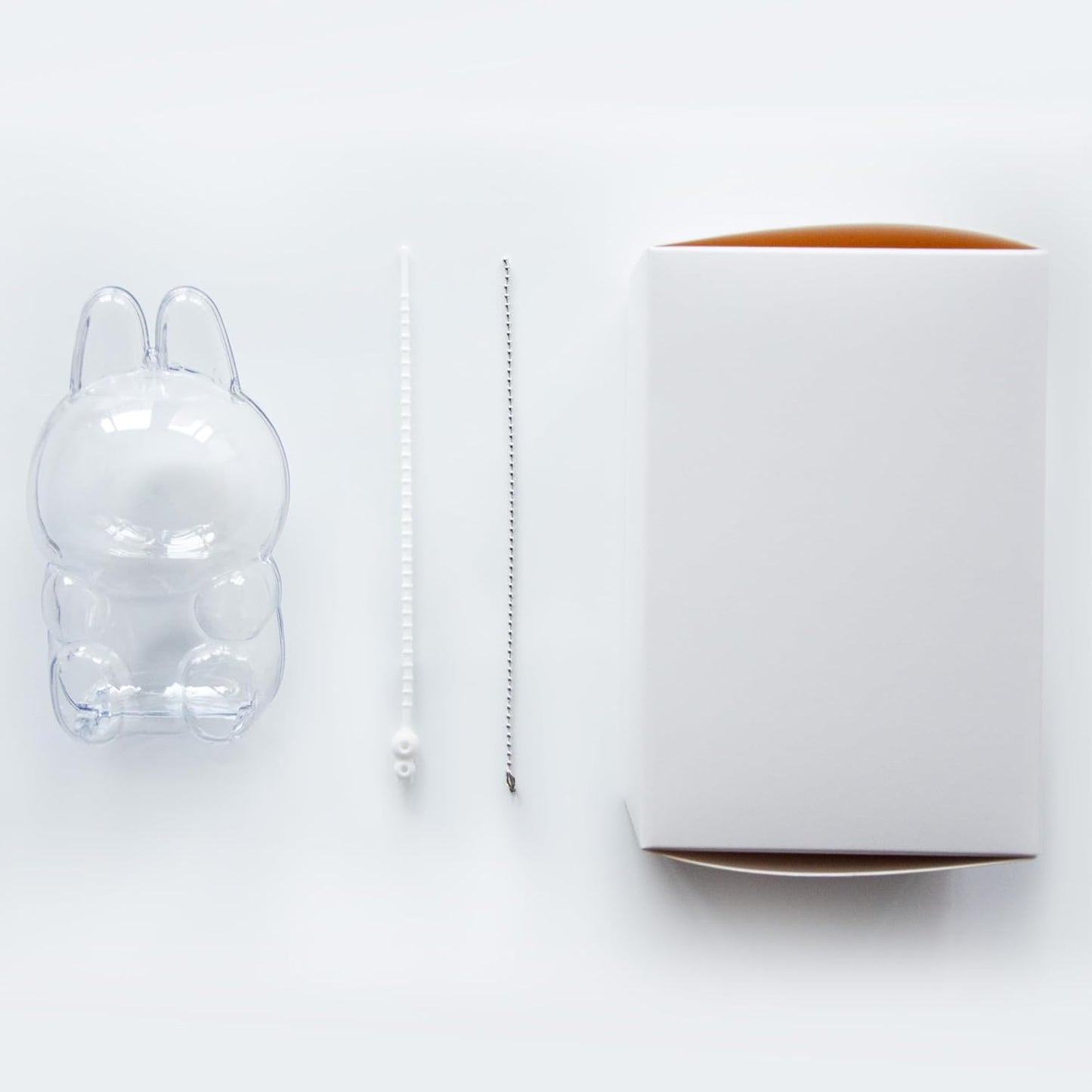 2PCS Protective Case Compatible with LABUBU Have a Seat Series, Clear Cover with White Silicone Tie (Case Only)