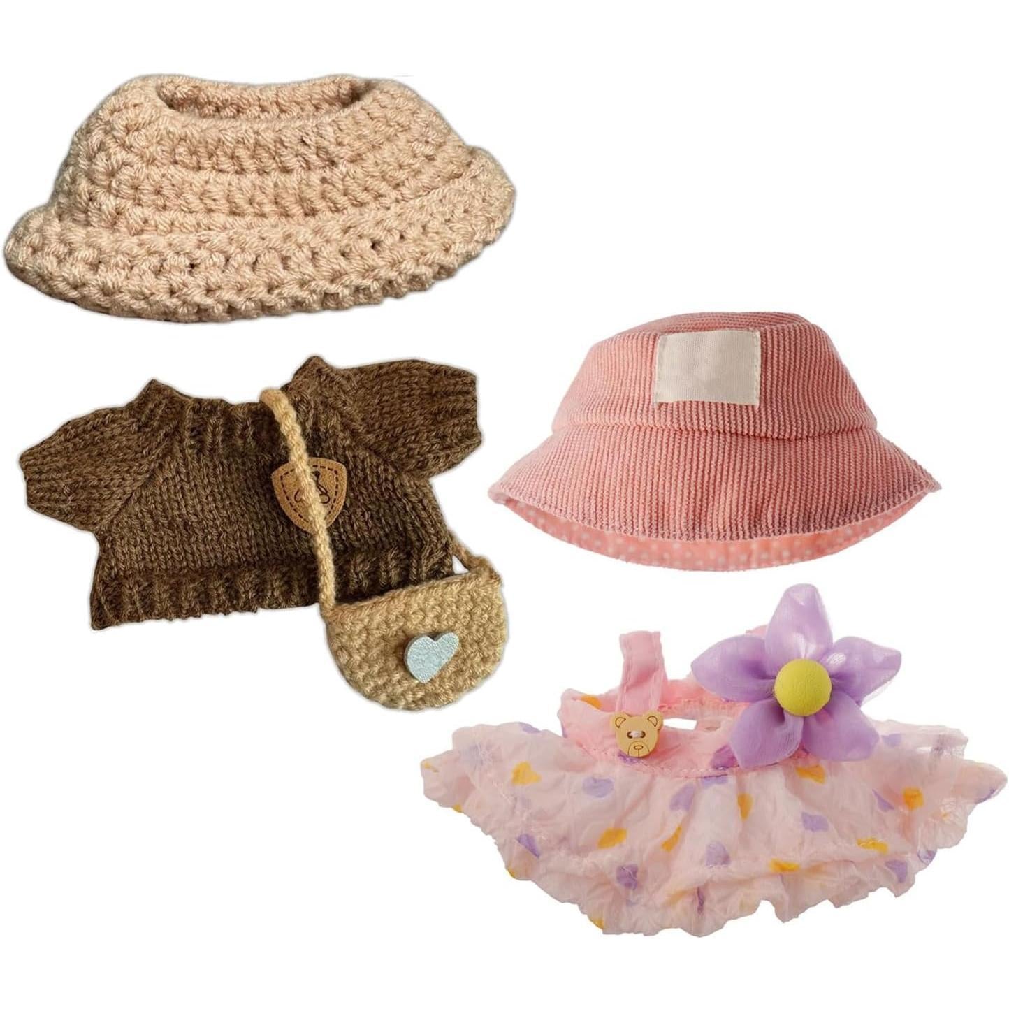 2PC LABUBU Clothes Set, Outfit Set by Hat & Skirt of Clothes Designer, Doll Clothes of Green/Purple, Cute Clothes for Dress up Unique Style