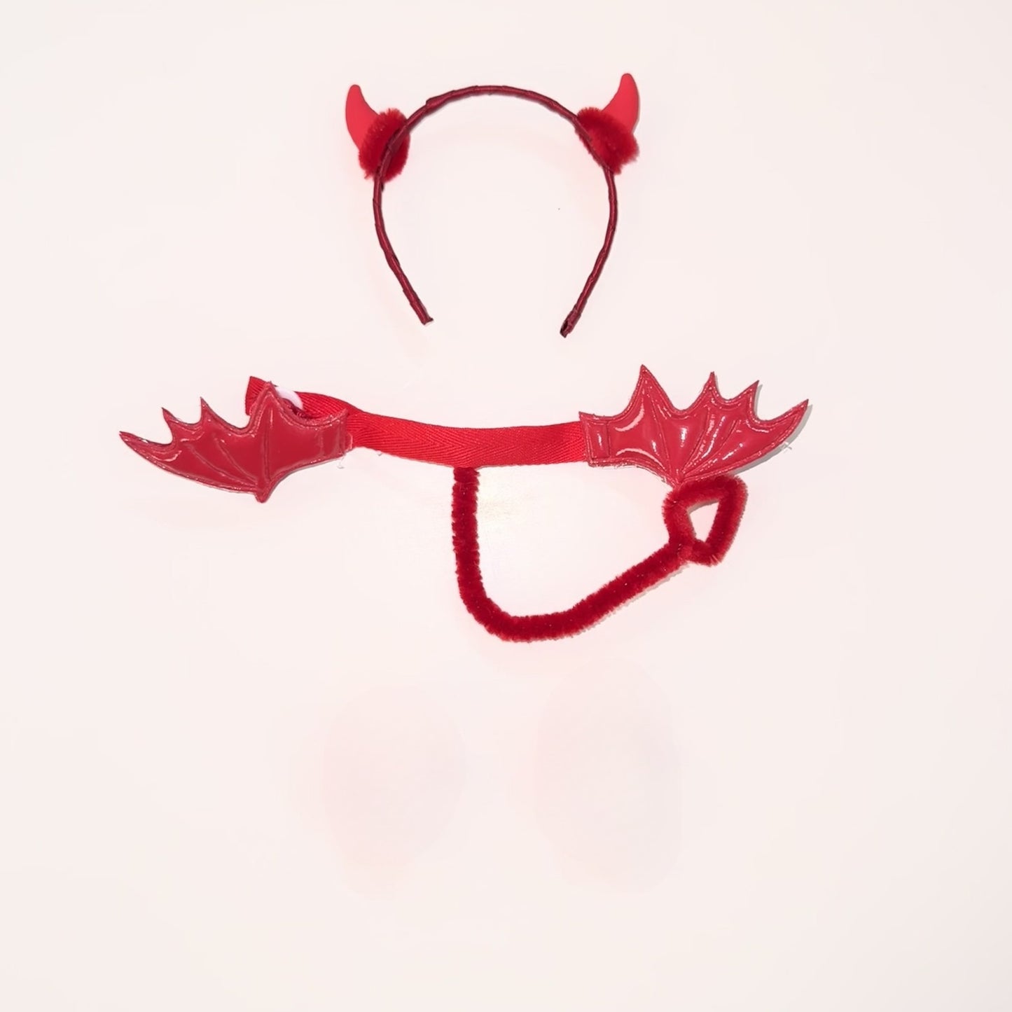 Labubu Series 1/2/3 Halloween Outfit - Red Devil Wings & Horn Headband Cute Accessory