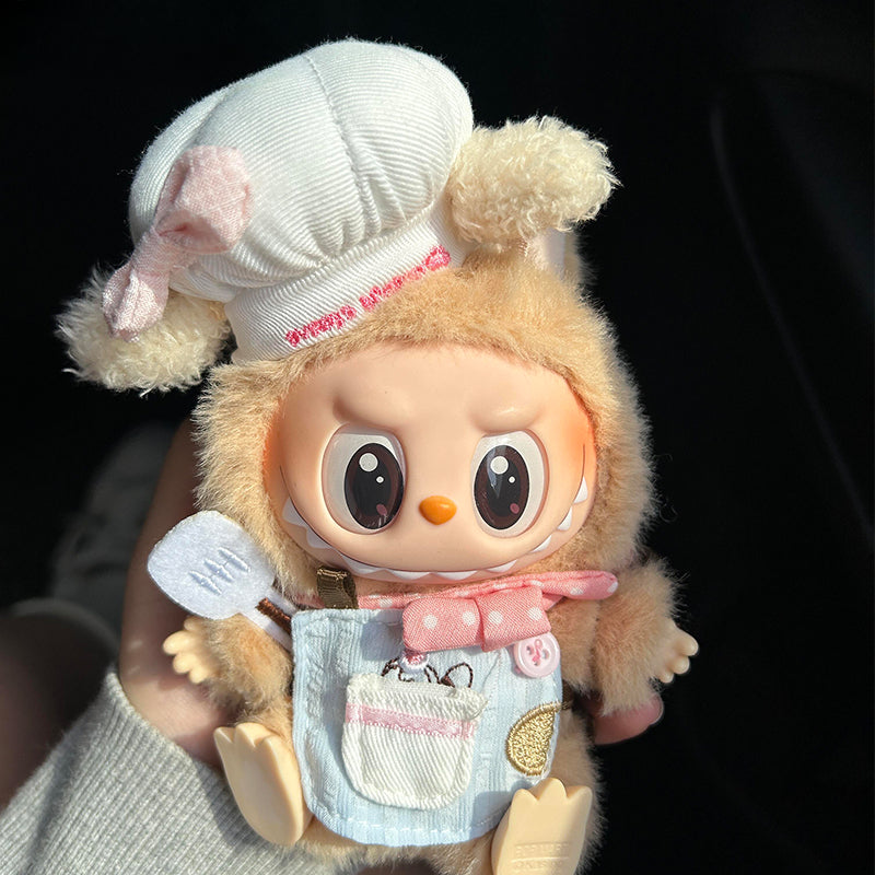Pop Mart LABUBU 'Pink Chef' Outfit Set, Complete Kitchen-Themed Costume, Cute Plush Decorative Accessories & Hanging Charm (No Doll)