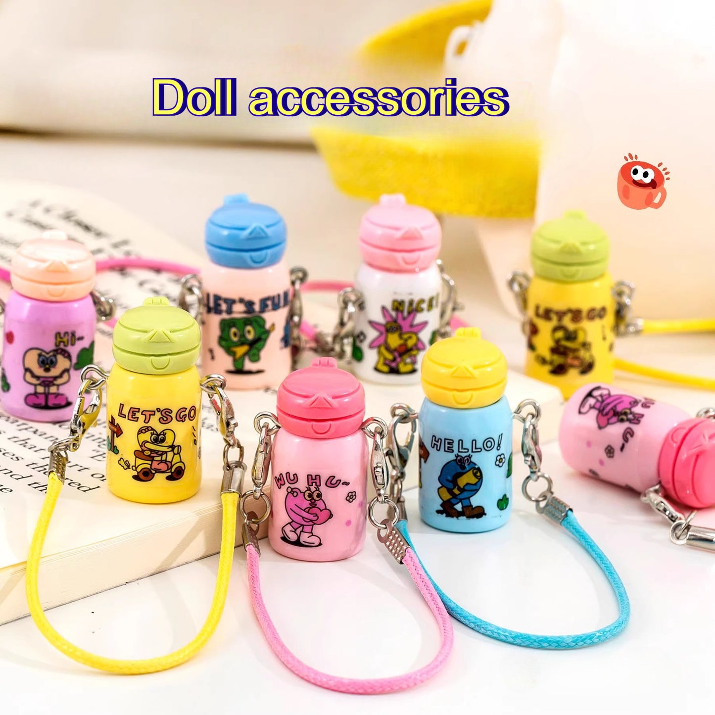 Mini Thermos Pendant | Miniature Resin Lifelike Water Cup – Cute DIY Backpack Decoration, Small Gift for Students