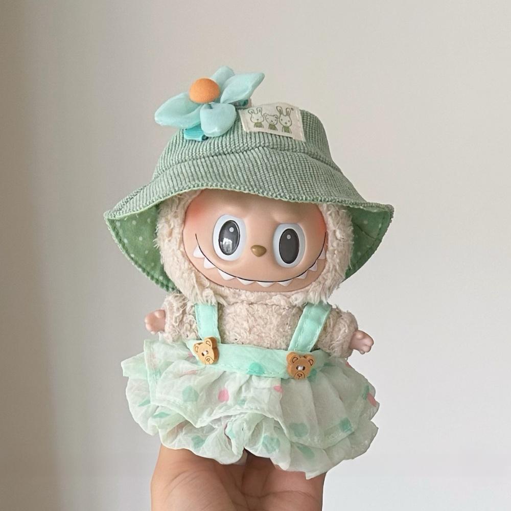 Labubu Vinyl Doll Clothes - Overalls & Dress Outfit for Keychain Figure Change Costume