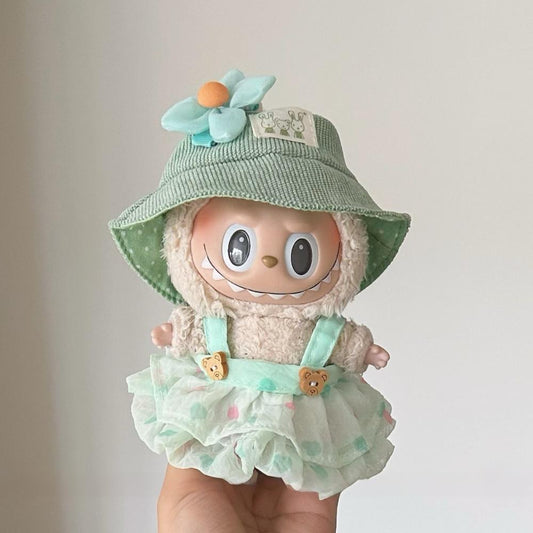 Labubu Vinyl Doll Clothes - Overalls & Dress Outfit for Keychain Figure Change Costume