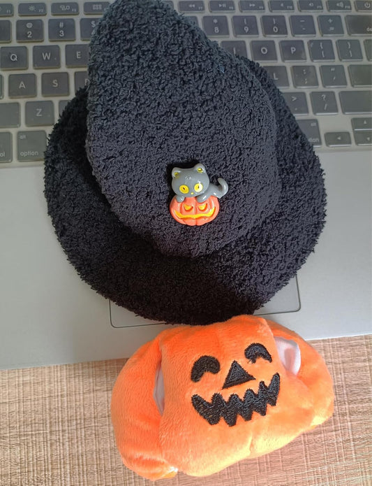 Doll Outfit Clothes Set for 17cm Dolls, Premium Fashion Halloween Pumpkin Witch Hat for Dolls Accessories (NO Doll) (Halloween Pumpkin)