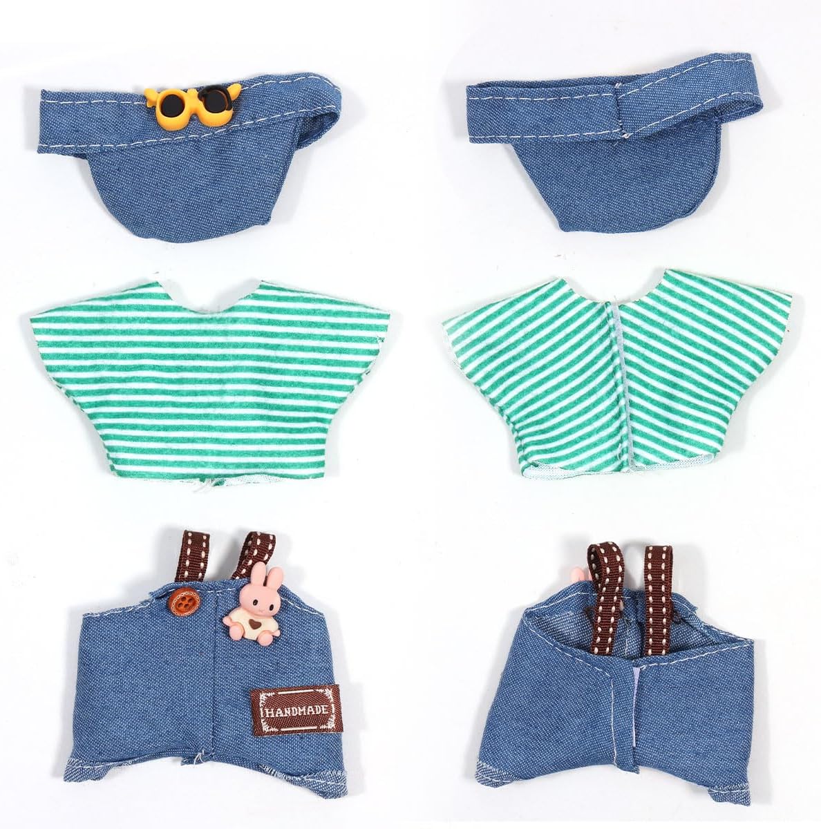 Labubu Clothes/for Labubu Outfits,Clothes Set for 17cm Lububu Doll,3 Piece Set Hat Clothing for LA BUBU, Boys and Girls Stylish Adorable Dolls Clothes Accessories (No Doll)_05