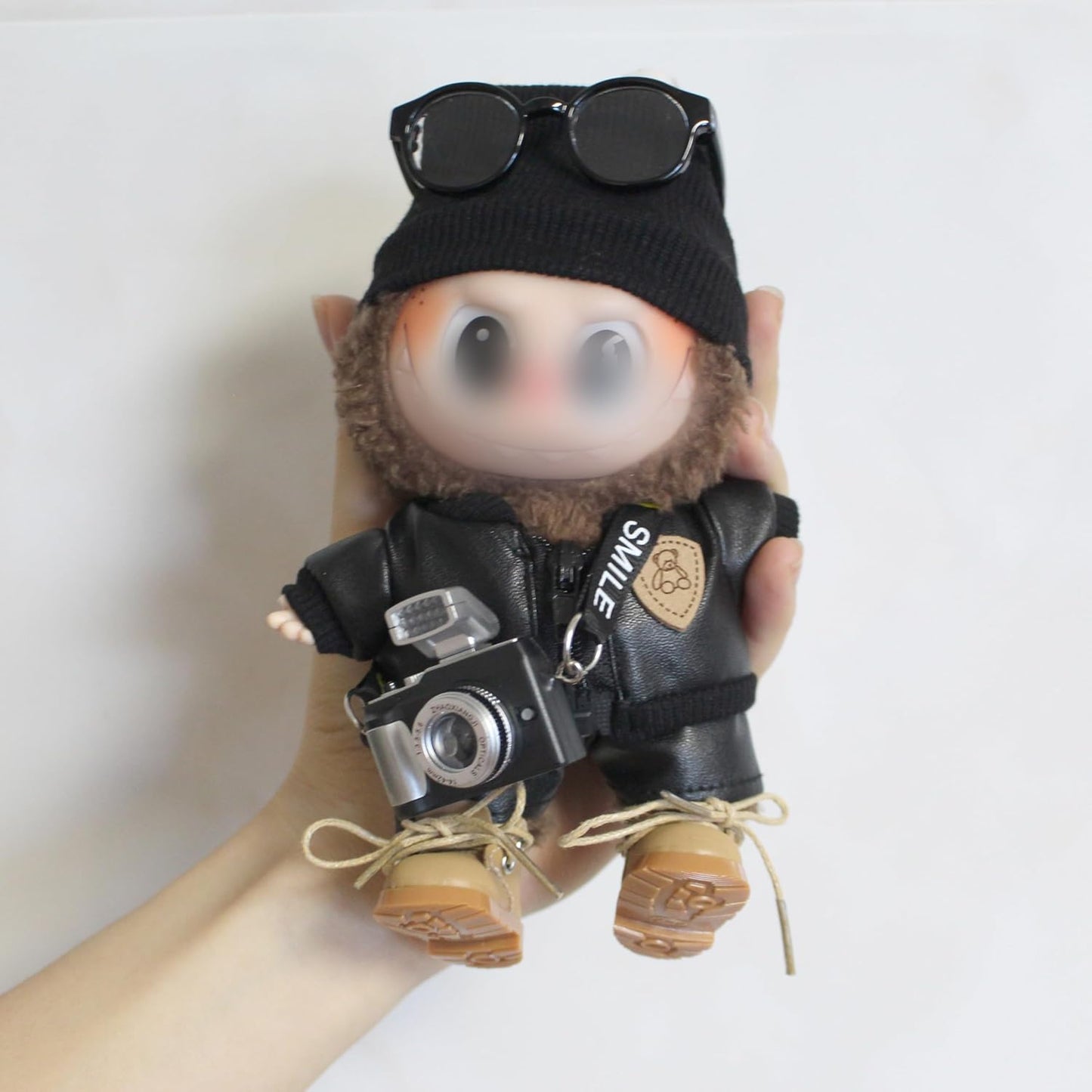 Original Design 17cm Doll Clothes Outfit Set for Labubu Boy with Hat,Jacket,Pants,Glasses,Shoes(NO Doll)