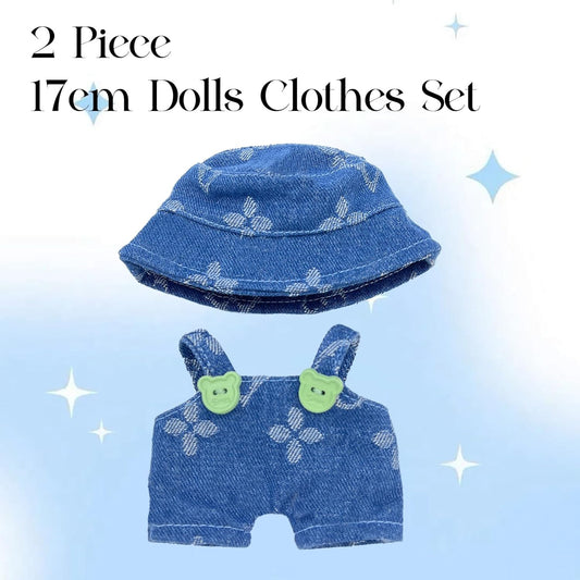 17cm Doll Clothes & 2 Set for 17cm Dolls-Exquisite Accessories for Doll, Cute Clothes for Dolls Dress up Unique Style (Blue)
