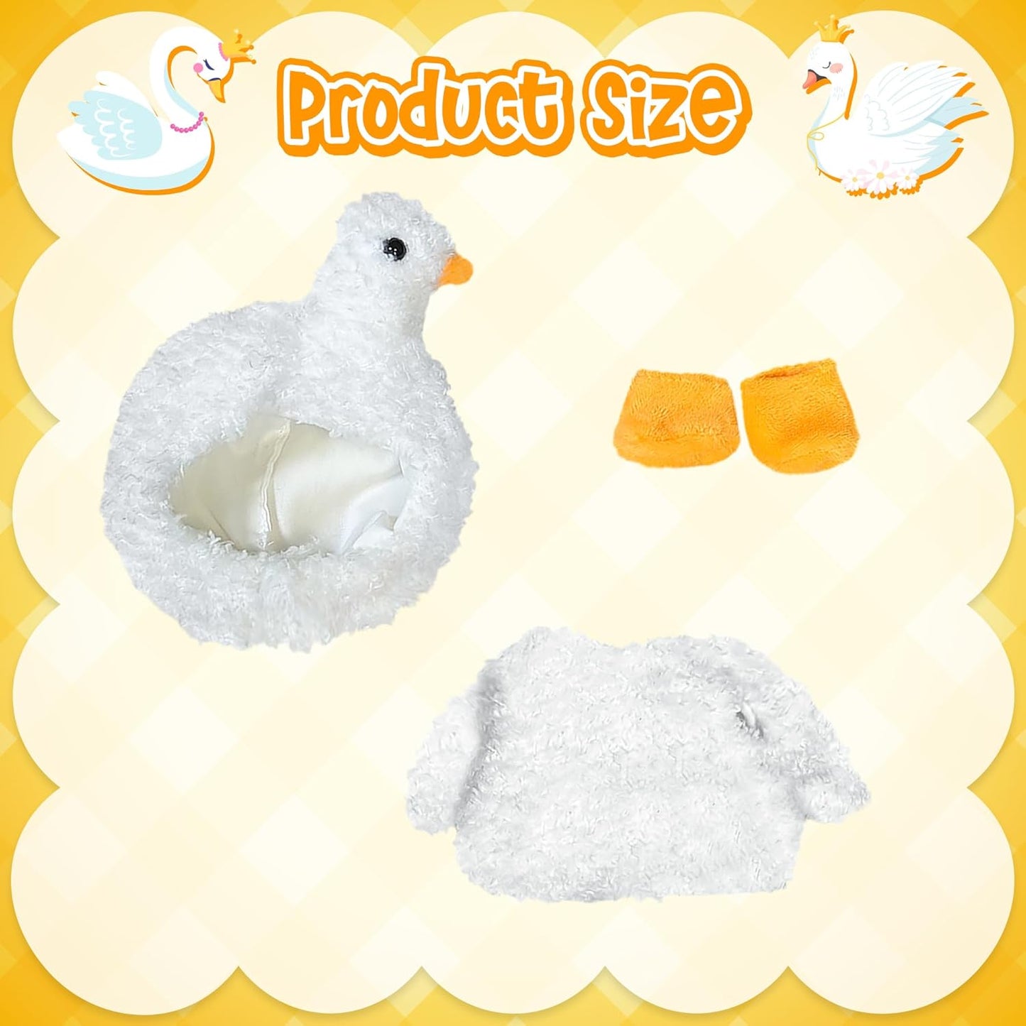 Clothes Fit for LABUBU Doll, Fashion Doll Clothes Outfit Set Cute Theme Designer Toys Dress Accessories for Collector Fans Display (Cygnet)