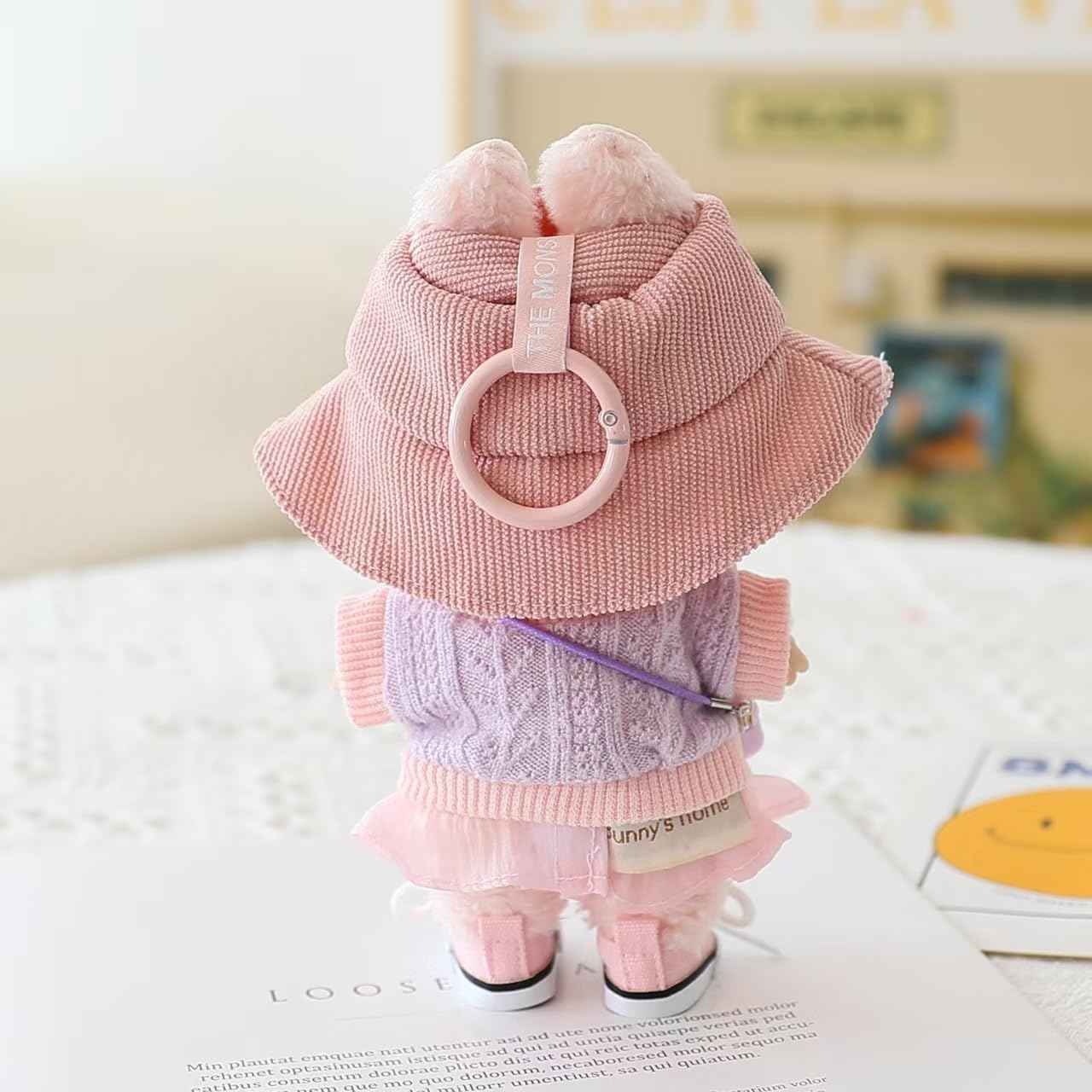 Clothes for Labubu Doll,Clothes for Dolls Accessories, Stylish Kawaii Outfit Set 5 Pieces Suitable for Labubu 15cm 17cm Doll,Doll Clothing Set Replacement (Purple)