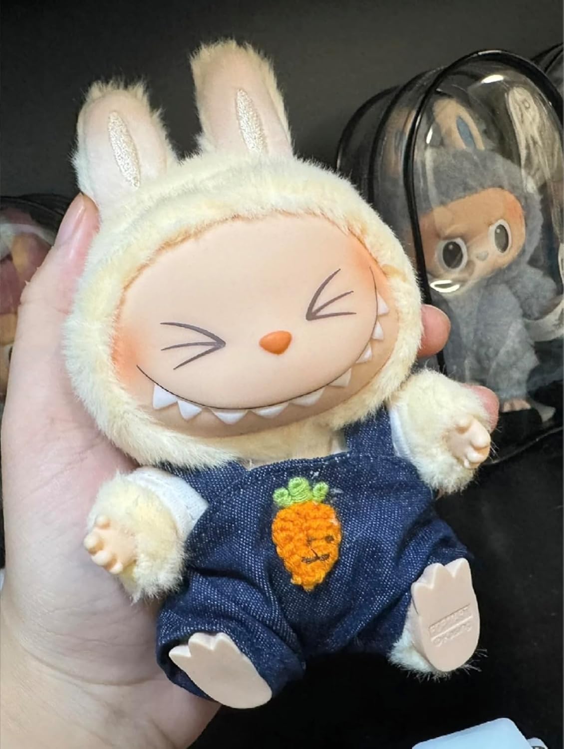 Clothing Set Compatible with Labubu Doll, Denim Jumpsuit Style, Precision Sizing, Custom Designs & Durable Stitching