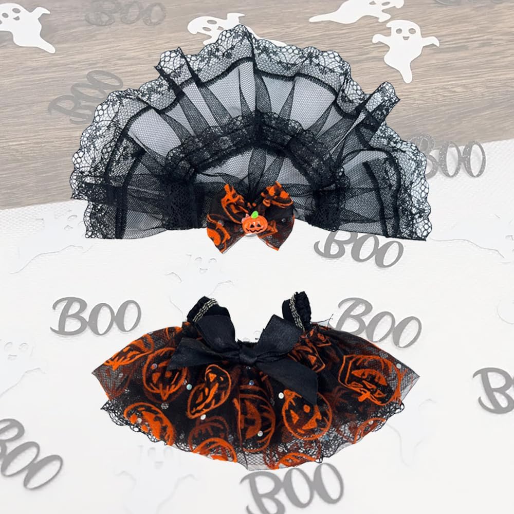 2025 Halloween Clothes for Labubu, Cute Outfit for 17cm Labubu Clothes, Premium Halloween Costume for Dolls Outfit Halloween Doll Clothes Pumpkin Outfit Accessories for Labubu Gift or Display (#A)