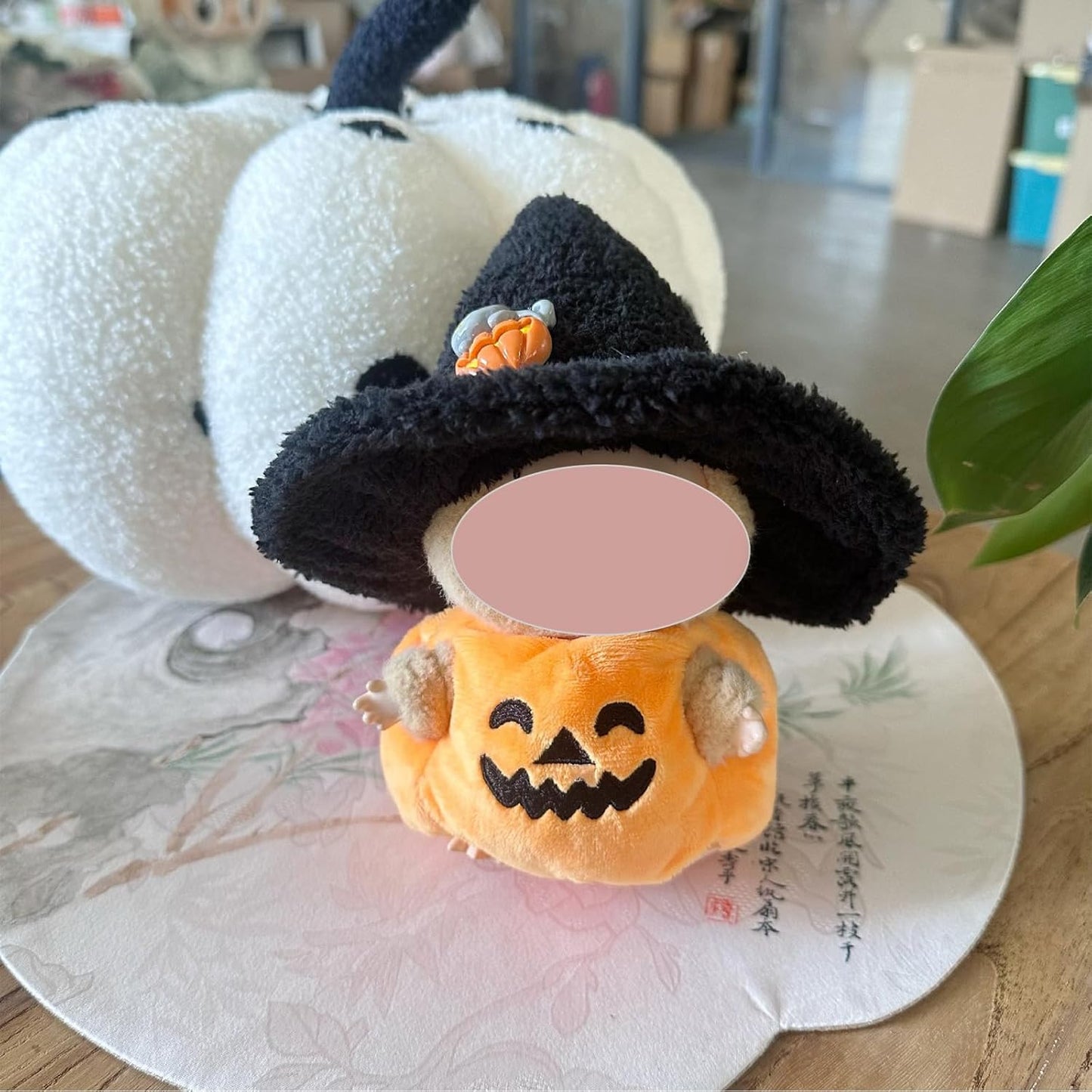 Clothes for lububu(No Doll 4-Pack - Witch Hat Pumpkin Outfits with Wings & Plush Sets for Labubu Dolls Party Decor,Halloween Costumes