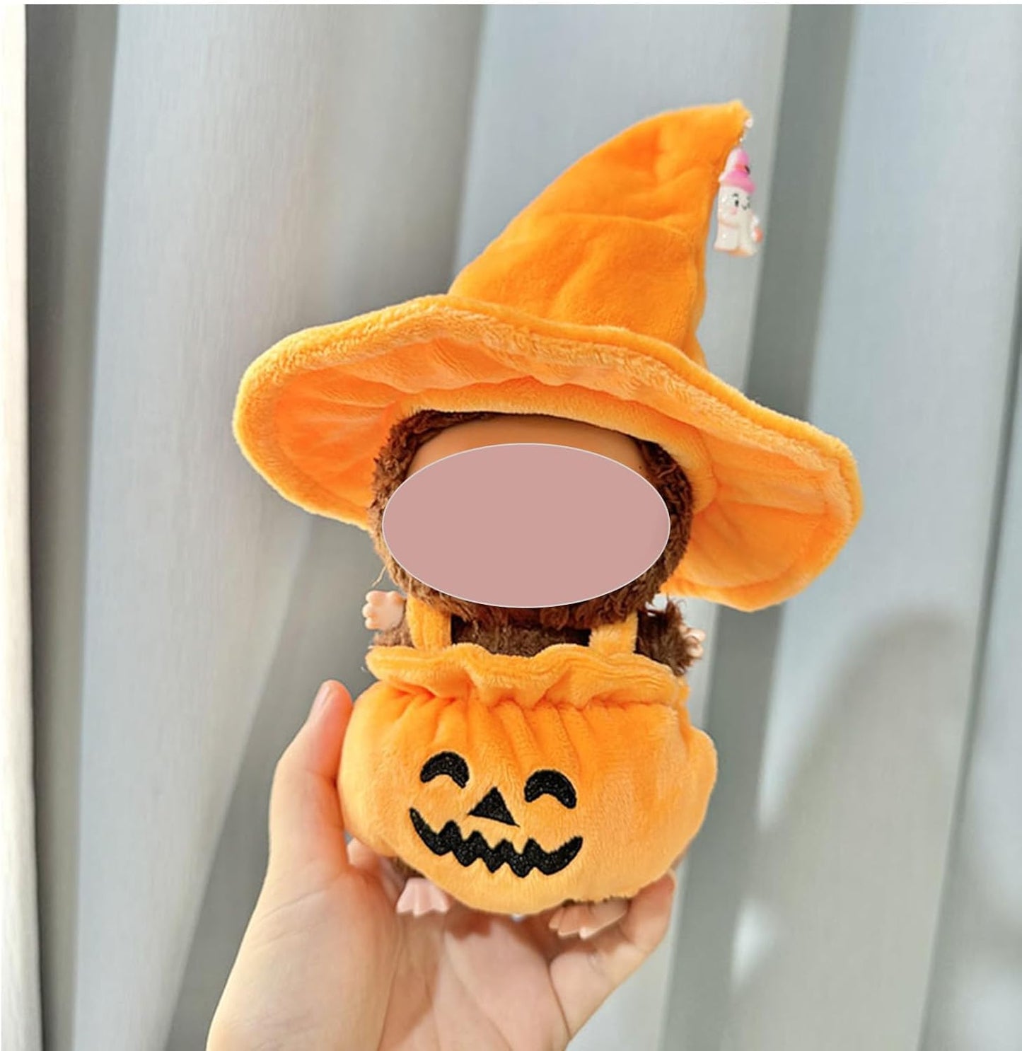 Clothes for lububu(No Doll 4-Pack - Witch Hat Pumpkin Outfits with Wings & Plush Sets for Labubu Dolls Party Decor,Halloween Costumes