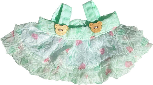 17cm Mini Doll Clothes 2-Piece Set - Green Princess Dress & Hat Outfit for Labubu & Similar 17cm Dolls (No Doll)