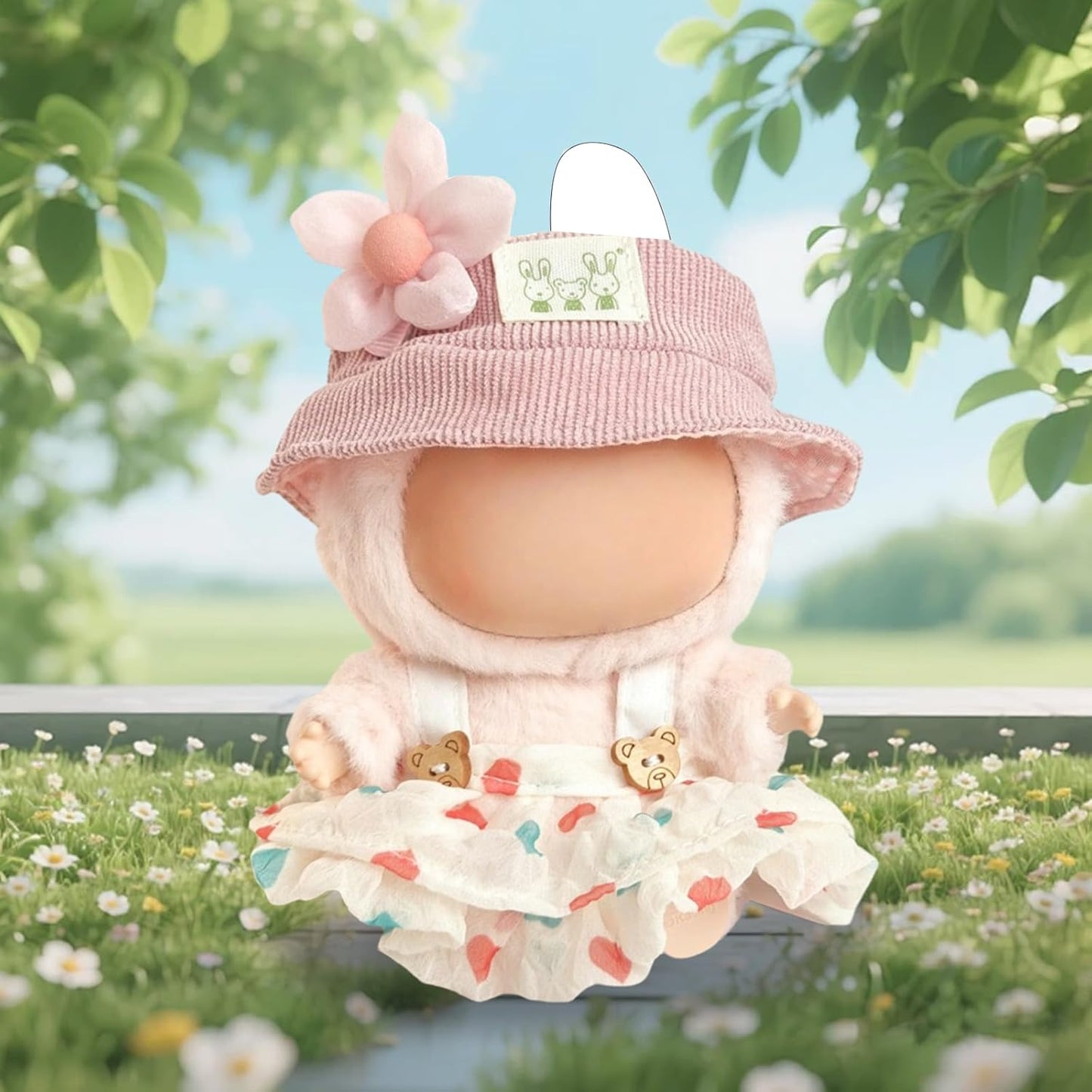 Clothes for Labubu(NO Dolls)，3 Pieces Dress Outfit Set for 6.7inch（17cm） Doll Suit,Clothes Accessories for 1st/2nd/3rd Gen Doll Play，Green Dress Series Is More Healthy and Natural (Green dress)