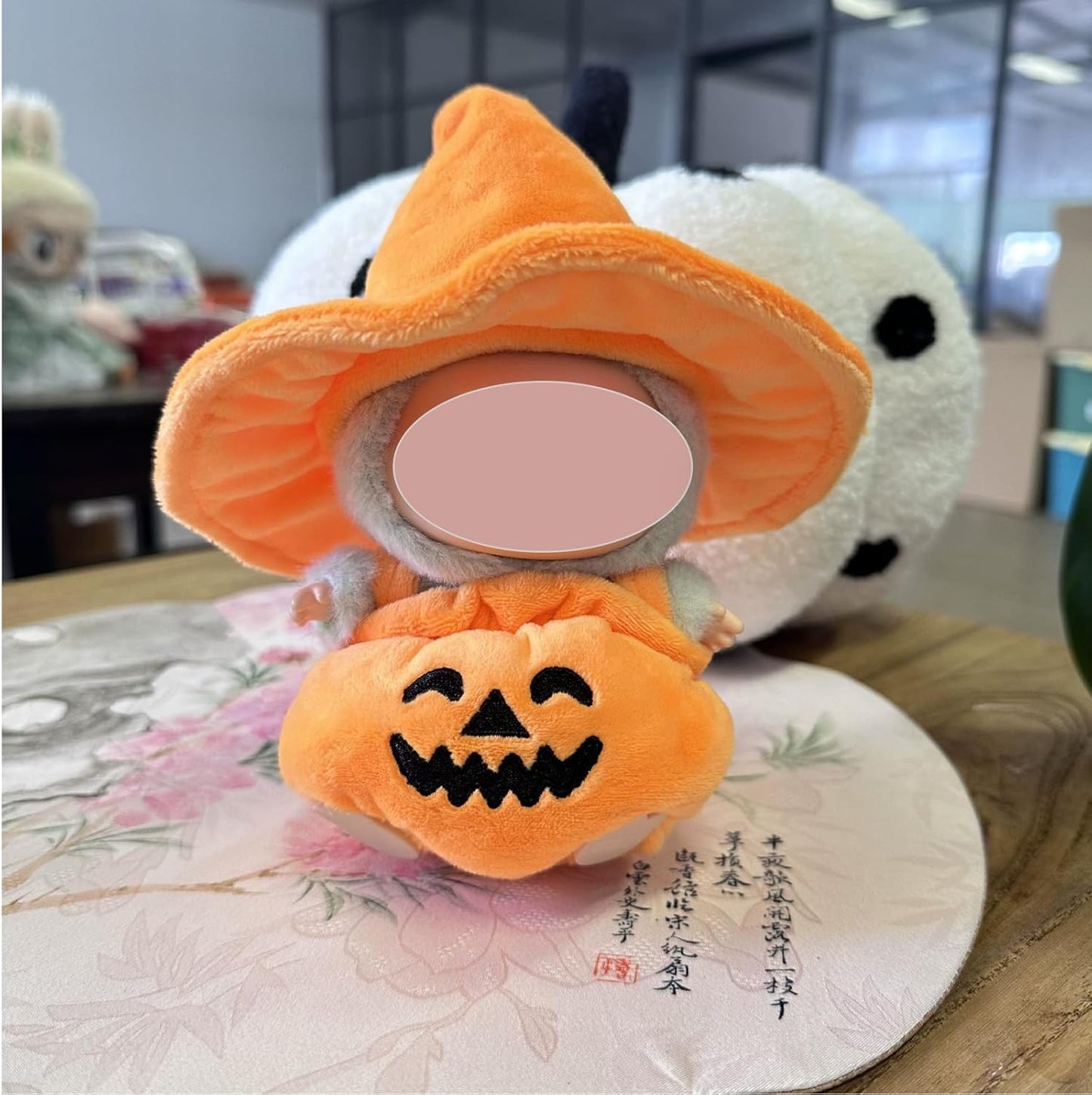 Clothes for lububu(No Doll 4-Pack - Witch Hat Pumpkin Outfits with Wings & Plush Sets for Labubu Dolls Party Decor,Halloween Costumes