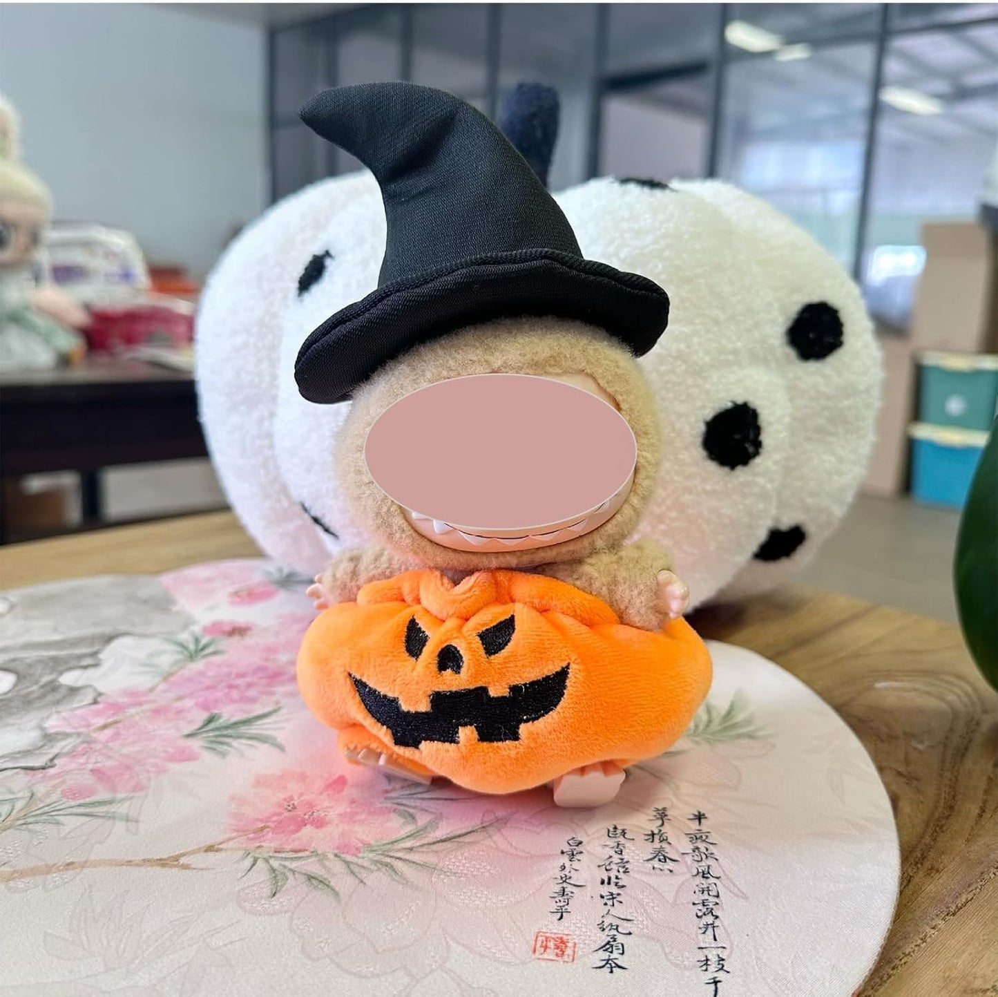 Clothes for lububu(No Doll 4-Pack - Witch Hat Pumpkin Outfits with Wings & Plush Sets for Labubu Dolls Party Decor,Halloween Costumes