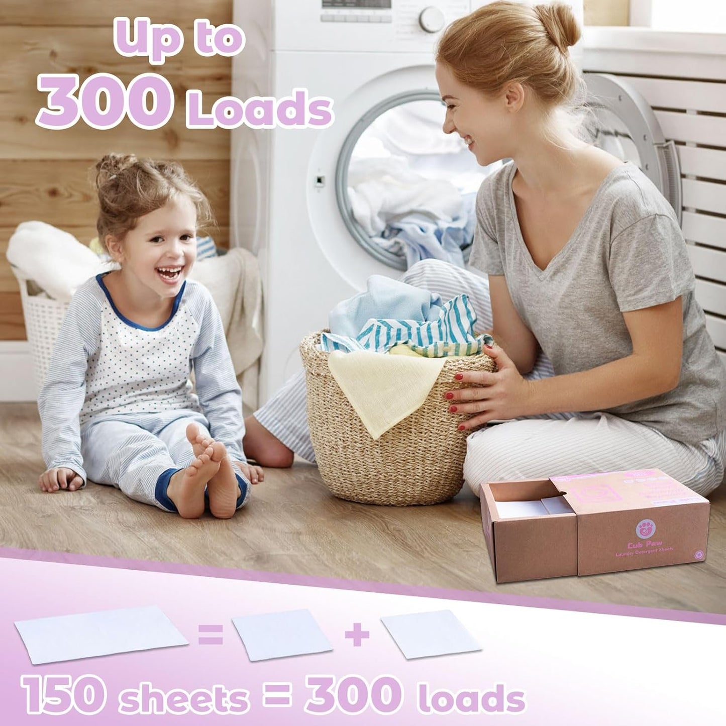 Laundry Detergent Sheets, Travel Laundry Detergent Sheets 300 Loads Eco-friendly Plastic-Free Washing Detergent Sheets with Frensh Linen Scent