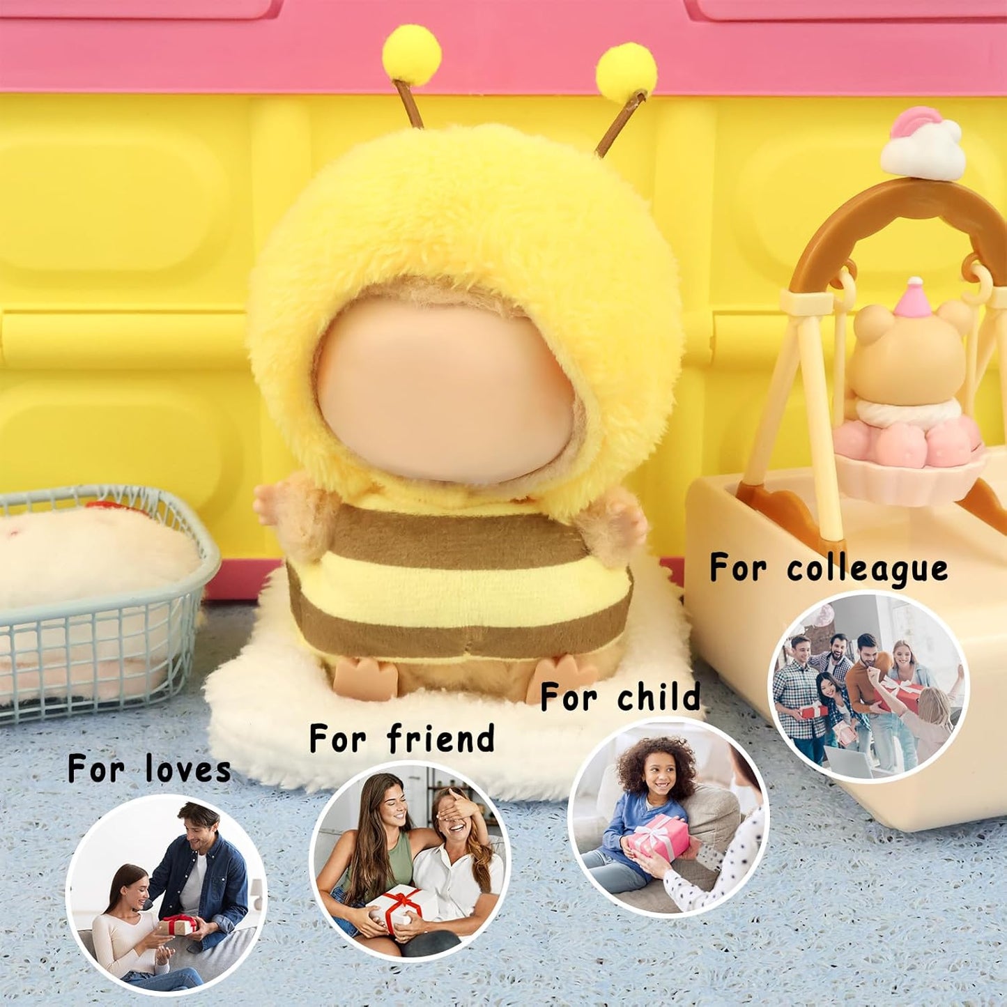 LABUBU Clothes for Doll 17cm Accessories Suit Cute Clothes for Doll Dress up Animal Style Outfits (NO Doll)（Monkey）