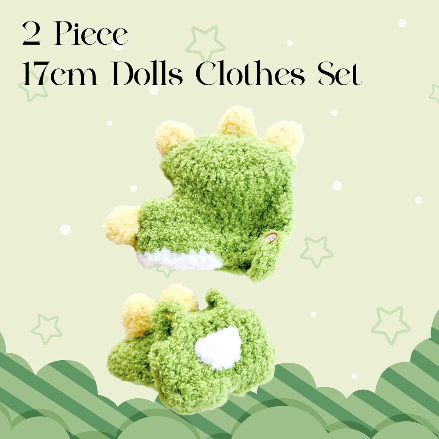 17cm Doll Clothes, Outfits for Clothes Set, Dolls Keychain Accessories, Faking Animal Style Outfit Jumpsuit (Bunny Pink)