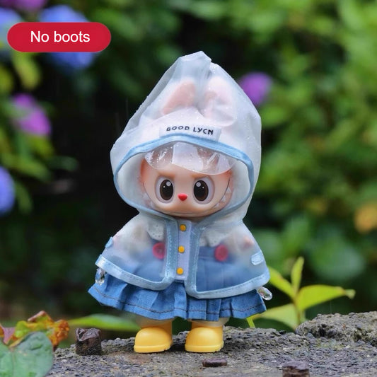 Labubu Raincoat Outfit Set - Waterproof Clothes for Keychain Doll Change (No Boots)