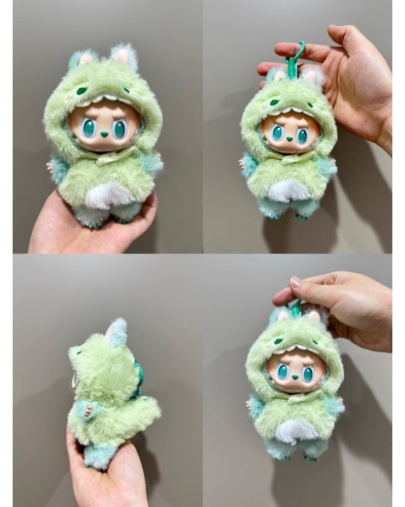 Labubu Dinosaur Outfit Set - 3D Vinyl Costume for Eye-Pleasing Series Dolls