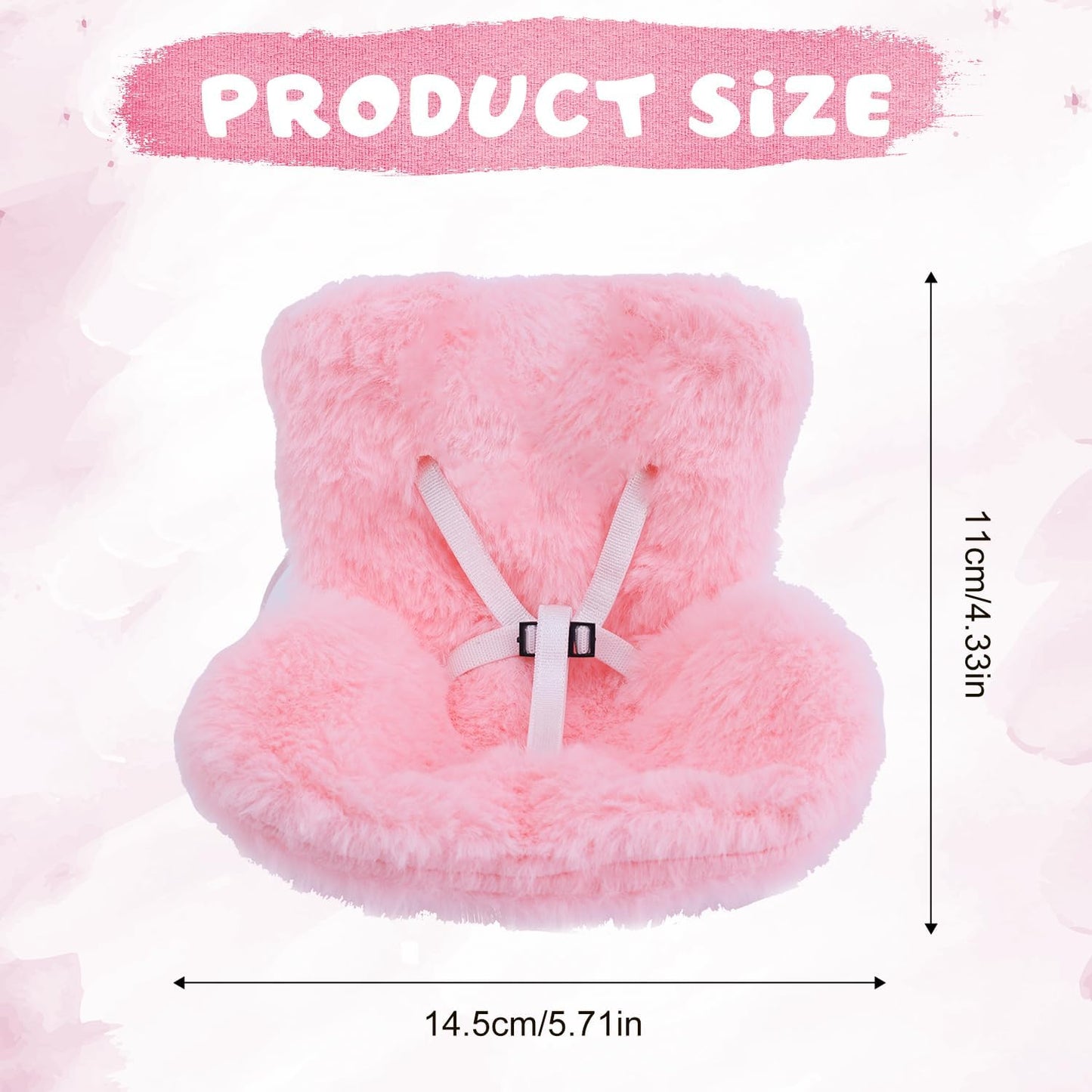 LABUBU CAR SEAT - Cute Soft Furry Cushion Pink Sofa with Car Air Vents Clip