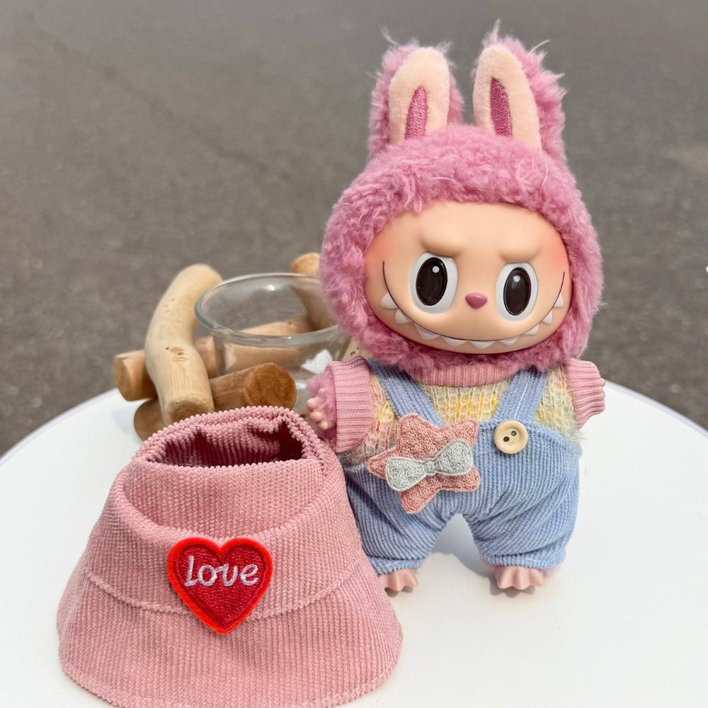 17cm Pop Mart Labubu Little Star Set | Heart Hat + T-Shirt + Overalls | Vinyl/Plush-Compatible Clothes Only