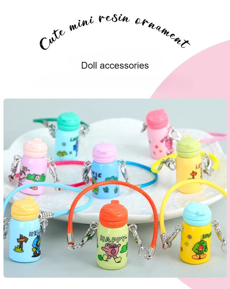 Miniature Thermos Charm Set – Lilliputian Lifelike Mini Items, Compact Portable Toy Pendant for Bags