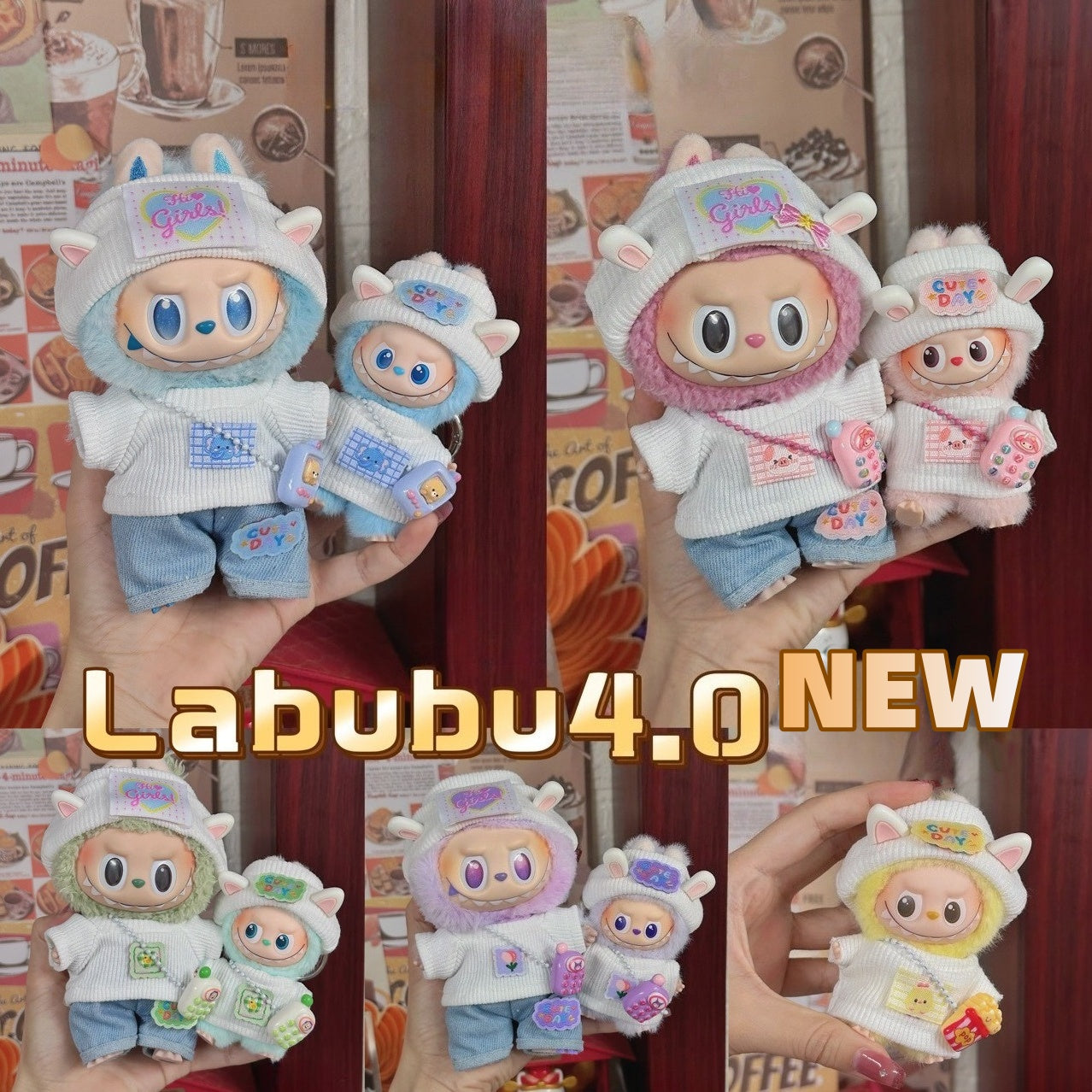 10.5cm Labubu 4th Gen New Tennis Outfit Set with Pink Bunny Ears & Racket | Replacement Clothes for Vinyl/Plastic Keychain Charms