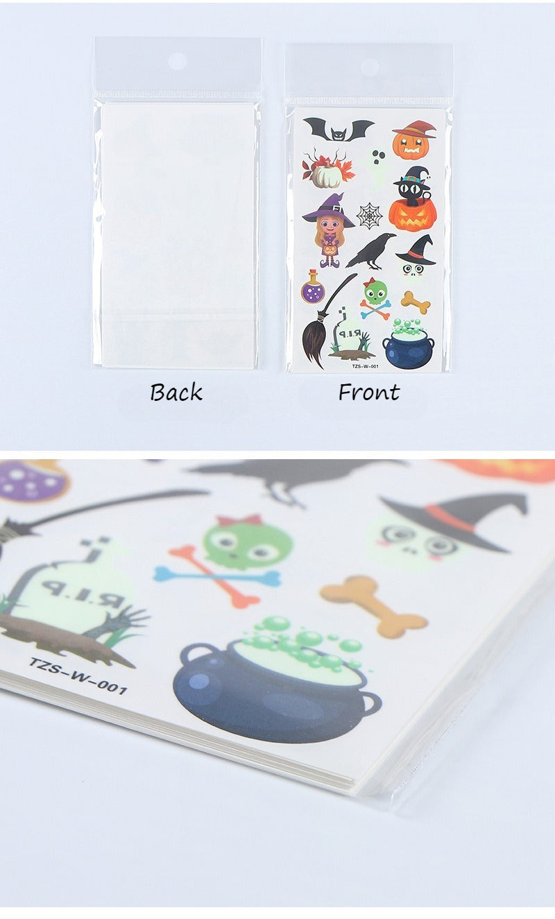 Glow in The Dark Halloween Tattoos - Temporary UV Face/Body Art for Kids Party Scary