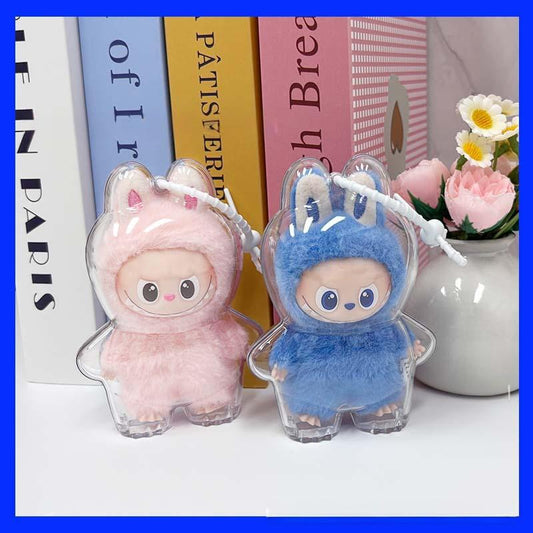 10.5cm Labubu 4th Gen Heart Code Clear Acrylic Protective Case | Hard Shell Display Cover for 10.5cm Vinyl/Plastic Charms