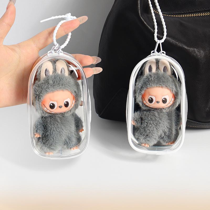10.5cm Labubu 4th Gen Heart Code Series Clear Acrylic Protective Case | 3mm Thick Dust-Proof Storage & Collectible Carrier for Mini Keychain Charms