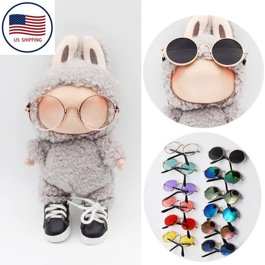 For Labubu Beach Outfit, Cool Doll Sunglass for Labubu Fashion Accessories