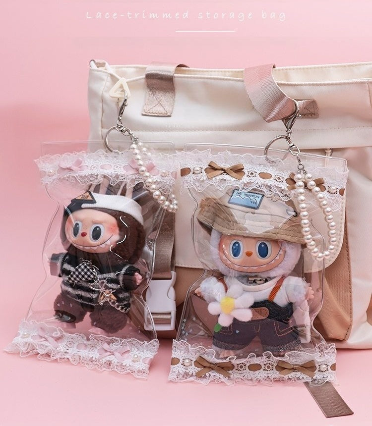 17cm Labubu Protective Case - Clear Dustproof Carrier for Vinyl Figure & Plush Doll