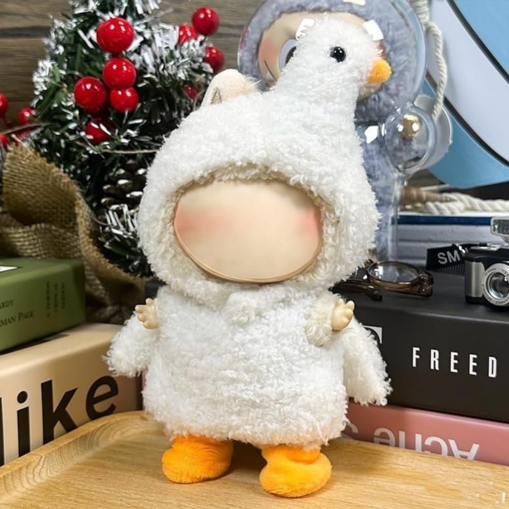 Stylish Adorable for LABUBU Clothes Outfits – 17cm Outfit with Exquisite Accessories for Dressing Up (No Doll Included) (Little Swan (hat+Sweater+Socks))