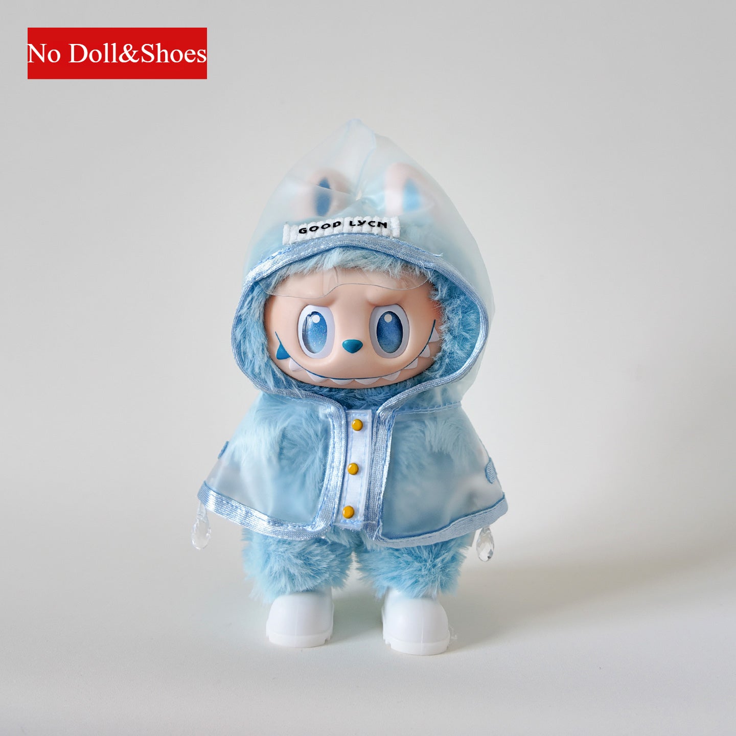 POP MART Labubu Doll Raincoat Outfit - Waterproof Vinyl Clothes for 17cm Plush Figures (No Doll or Boots Included) - Blind Box Doll Clothes Accessory