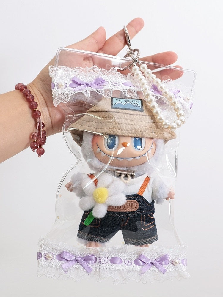 17cm Labubu Protective Case - Clear Dustproof Carrier for Vinyl Figure & Plush Doll
