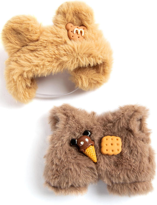 17cm Doll Clothes - Plush Clothes for Doll Outfit - Accessories for 17cm Dolls Clothes -Cute Sandwich Cookie Bear Costume, No Doll Included