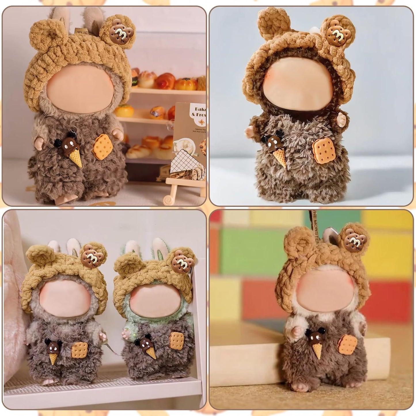 Clothes Fit for LABUBU Doll, Fashion Doll Clothes Outfit Set Cute Theme Designer Toys Dress Accessories for Collector Fans Display (Star)