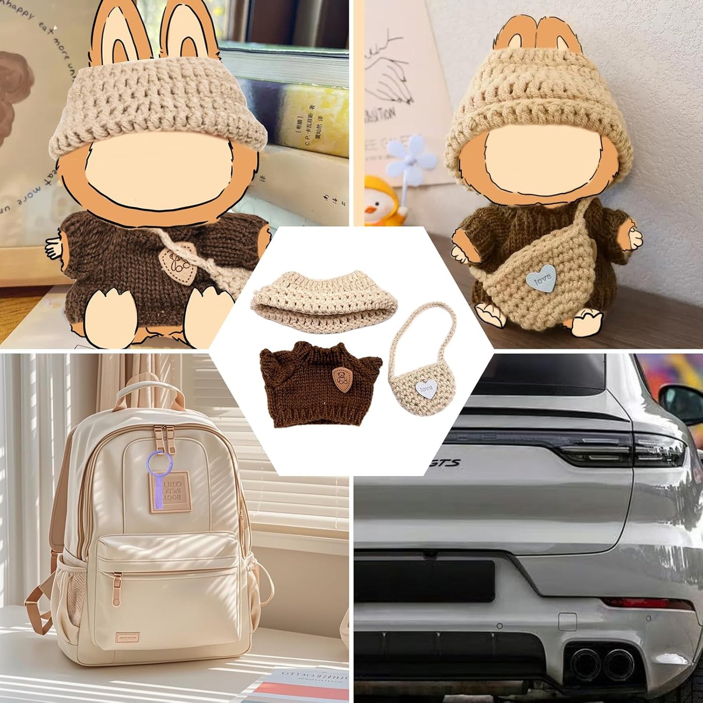 17cm Doll Clothes & 2 Set for 17cm Dolls-Exquisite Accessories for Doll, Cute Clothes for Dolls Dress up Unique Style (Blue)